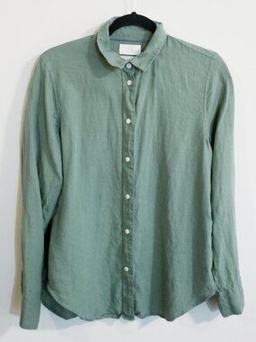 J. Crew Women's Slim-fit Baird McNutt Irish linen Button Up Shirt - Sage Green 8